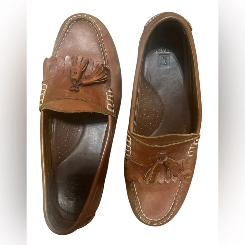 CHAP’S- Tan Leather Tassel Loafers